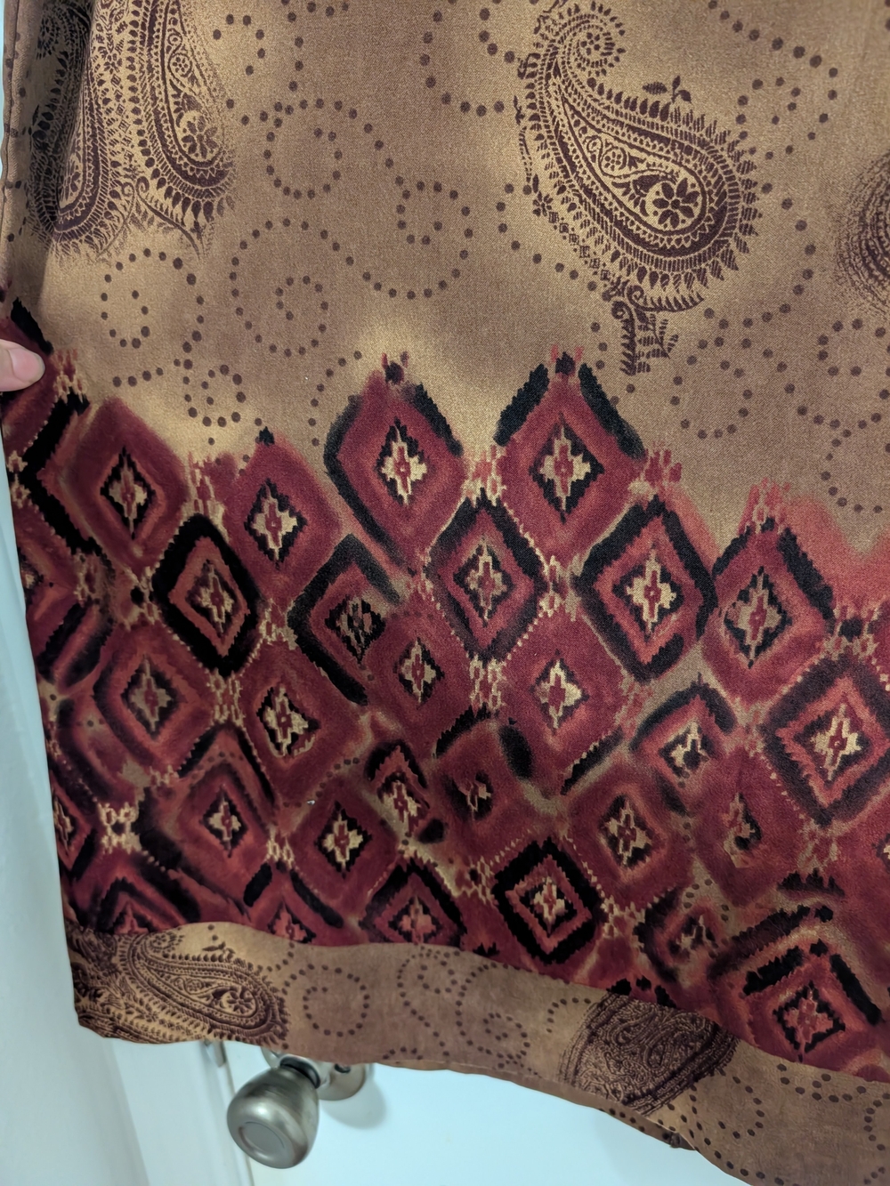 Requirements Plus Size 16 Paisley Boho Maxi Skirt Brown Burgundy Y2K - Picture 2 of 6